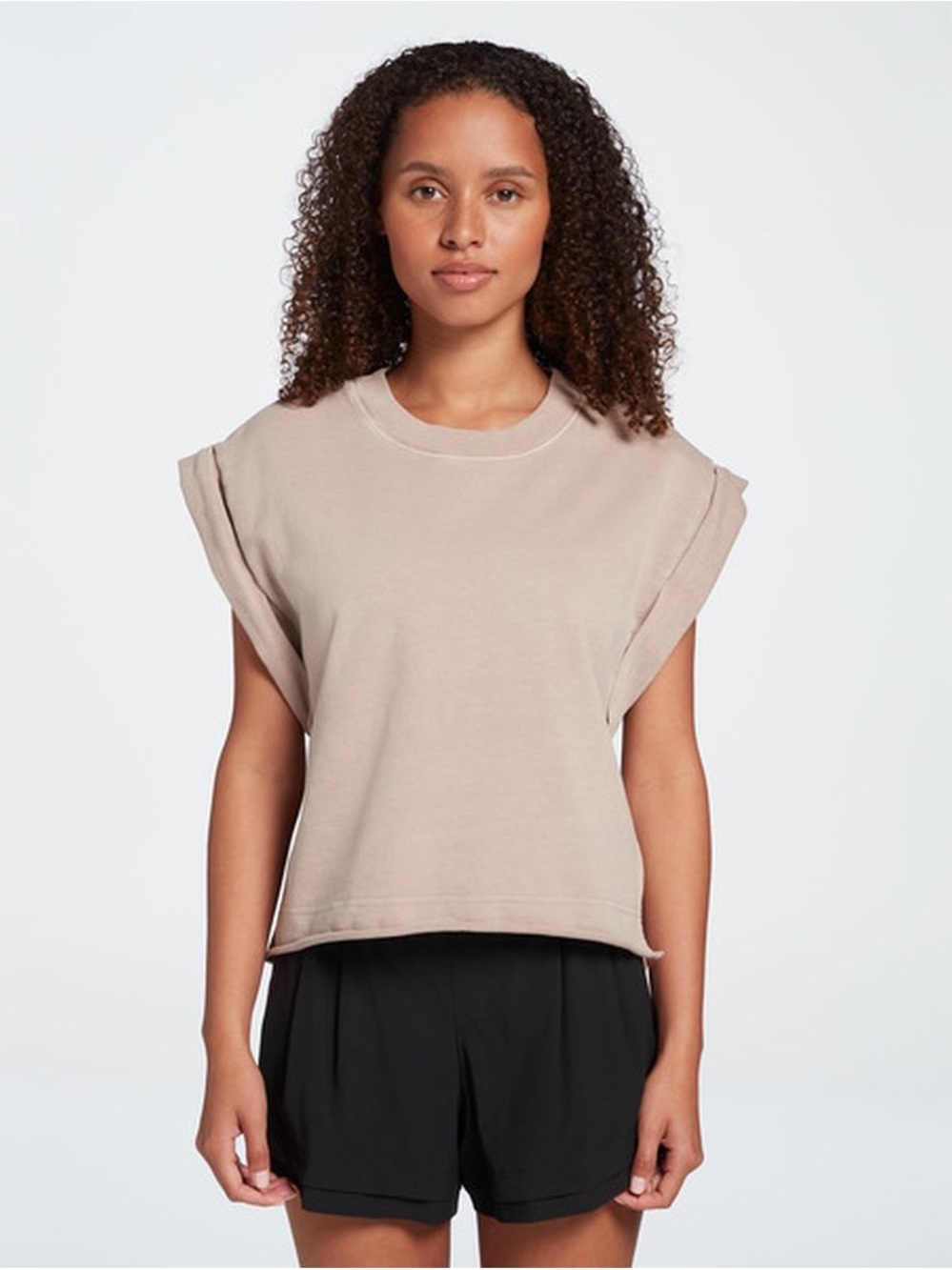 CALIA by Carrie Underwood Women's Extended Shoulder Sleeveless Top in Sandstone